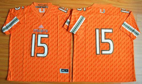NCAA Miami Hurricanes #15 Brad Kaaya orange college Football Jersey