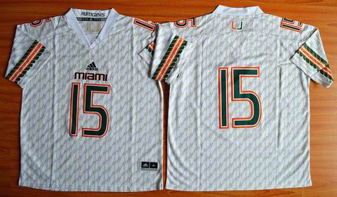 NCAA Miami Hurricanes #15 Brad Kaaya white college Football Jersey