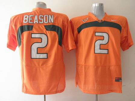 NCAA Miami Hurricanes 2 Jon Beason orange jersey
