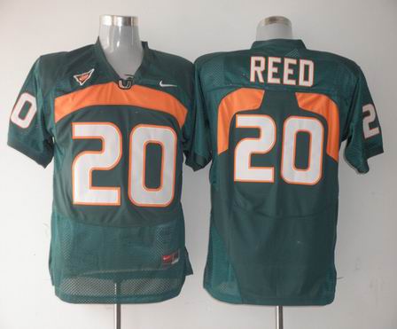 NCAA Miami Hurricanes 20 Ed Reed Green Jersey