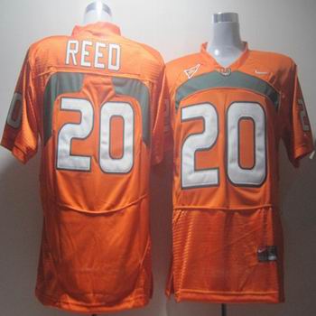 NCAA Miami Hurricanes 20 Ed Reed orange Jersey