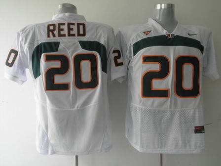 NCAA Miami Hurricanes 20 Ed Reed white Jersey