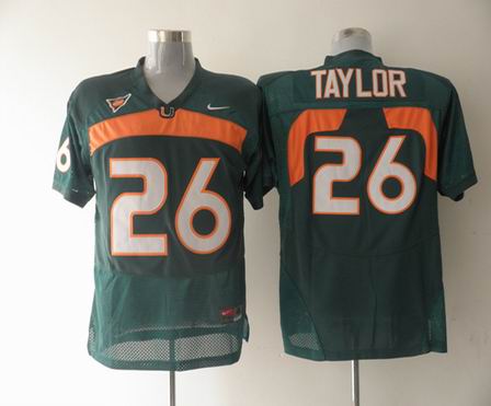 NCAA Miami Hurricanes 26 Sean Taylor green jersey