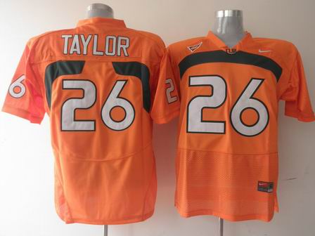 NCAA Miami Hurricanes 26 Sean Taylor orange jersey