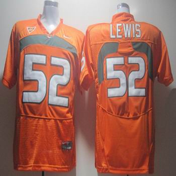 NCAA Miami Hurricanes 52 Ray Lewis orange jersey