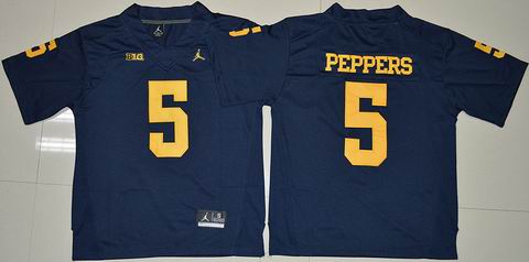 NCAA Michigan Wolverines #5 Jabrill Peppers College Football Jersey Navy Blue
