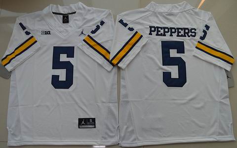 NCAA Michigan Wolverines #5 Jabrill Peppers College Football Jersey white