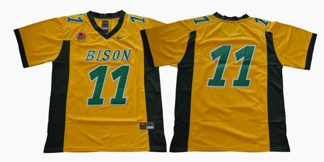 NCAA NDSU #11 Carson Wentz yellow college football jersey