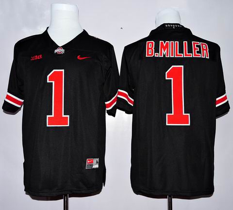 NCAA Ohio State Buckeyes #1 B.Miller black college football jersey