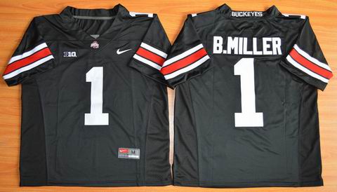 NCAA Ohio State Buckeyes #1 B.Miller college football jersey black