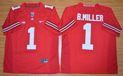 NCAA Ohio State Buckeyes #1 B.Miller red college football jersey