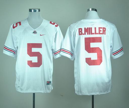 NCAA Ohio State Buckeyes Baxton Miller 5 White College Football Jersey