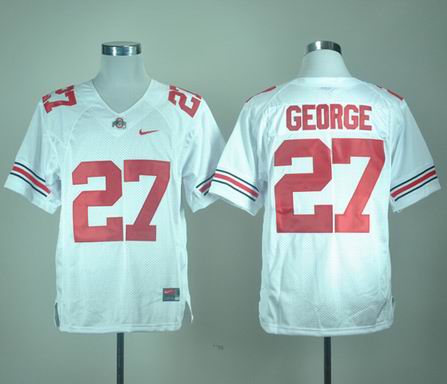 NCAA Ohio State Buckeyes Eddie George 27 White College Football Jersey