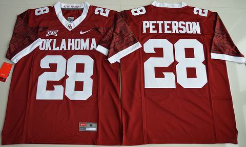 NCAA Oklahoma Sooners #28 Adrian Peterson College Football Jersey Crimson