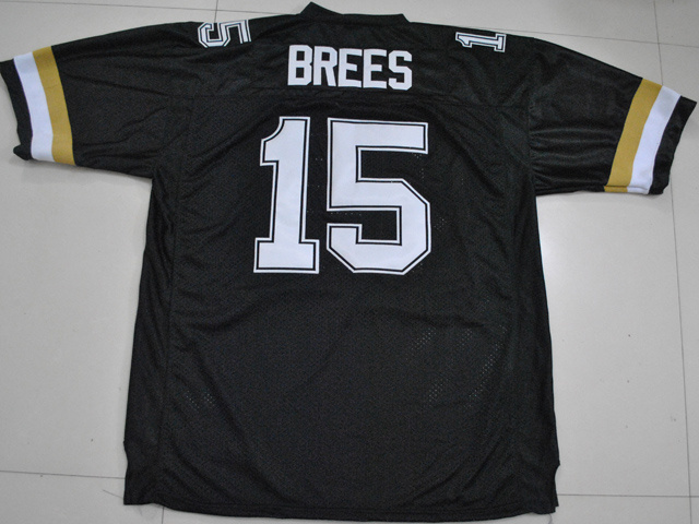 NCAA Purdue Boilermakers 15# Drew Brees black college football jersey