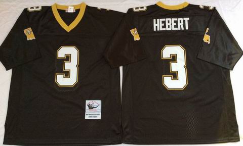 NFL New Orleans Saints #3 Hebert black throwback jersey