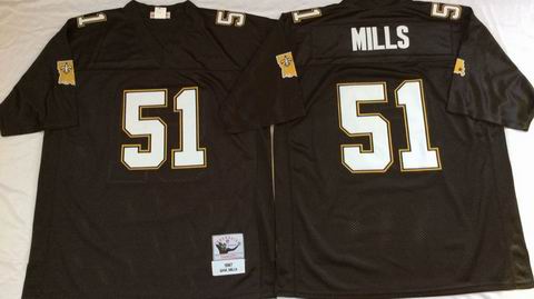 NFL New Orleans Saints #51 Mills black throwback jersey