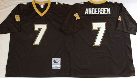 NFL New Orleans Saints #7 Andersen black throwback jersey