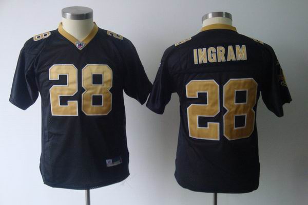 NFL New Orleans Saints 28 Ingram black Youth Jersey