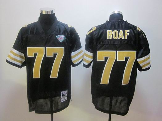 NFL New Orleans Saints 77 Roaf Throwback black Jersey