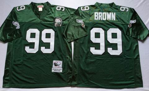 NFL Philadelphia Eagles 99 Brown throwback green jersey