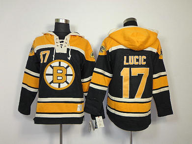 NHL Boston Bruins 17 Milan Lucic Black Hoodies Jersey Old Time Hockey