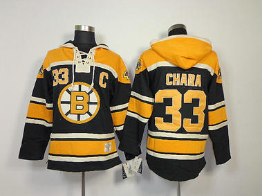 NHL Boston Bruins 33 Zdeno Chara Black Hoodies Jersey Old Time Hockey