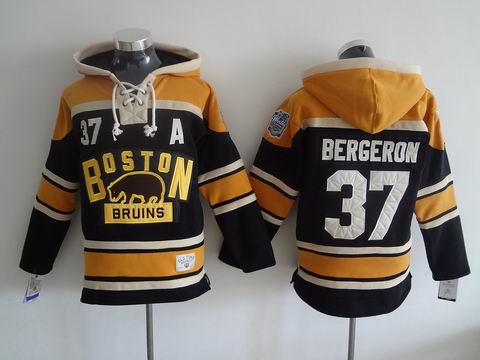 NHL Boston Bruins 37 Bergeron Black Hoodies Jersey