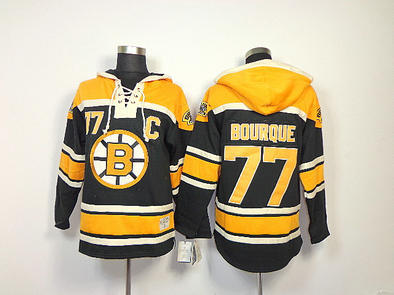 NHL Boston Bruins 77 Ray Bourque Black Hoodies Jersey Old Time Hockey