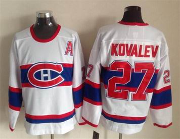 NHL Canadiens #27 Kovalev white jersey A patch