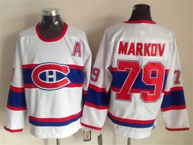 NHL Canadiens #79 Markov white jersey A patch