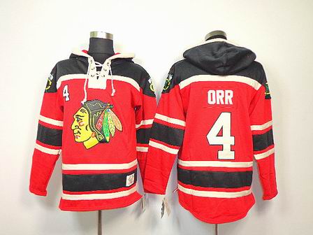 NHL Chicago Blackhawks 4 Orr Red Hoodies Jersey Old Time Hockey