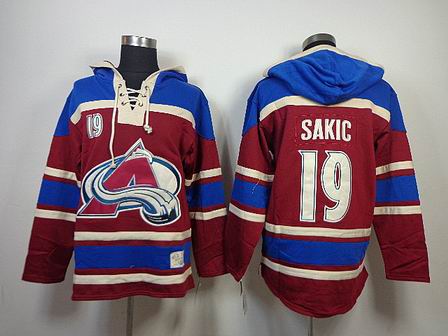 NHL Colorado Avalanche 19 Sakic red Hoodies Jersey