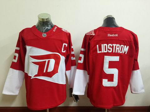 NHL Detroit Red Wings #5 Lidstrom red jersey