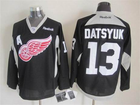 NHL Detroit Red Wings 13 Datsyuk black jersey