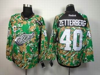 NHL Detroit Red Wings 40 Zetterberg camo jersey