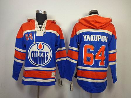 NHL Edmonton Oilers 64 Yakupov blue Hoodies Jersey