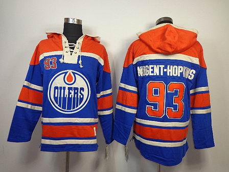 NHL Edmonton Oilers 93 Ryan Nugent-Hopkins blue Hoodies Jersey