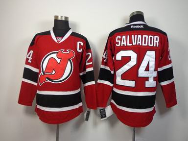 NHL New Jersey Devils 24 Salvador red jersey