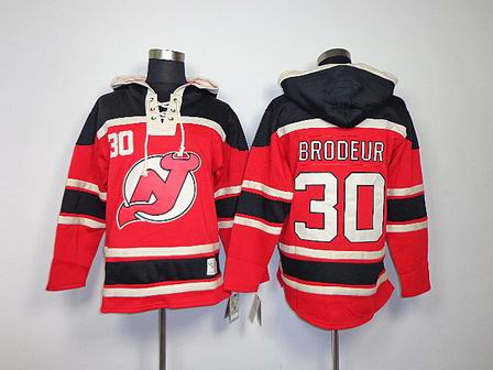NHL New Jersey Devils 30 Brodeur red Hoodies Jersey