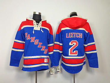 NHL New York Rangers 2 Brian Leetch Blue Hoodies Jersey