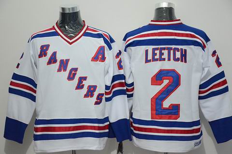 NHL New York Rangers 2 Leetch white jersey