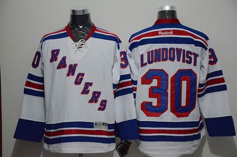 NHL New York Rangers 30 LUNDQVIST white jersey