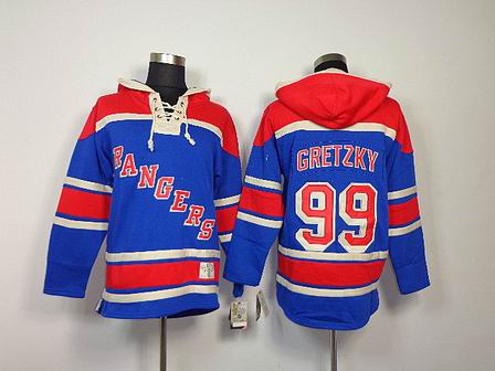NHL New York Rangers 99 Gretzky Blue Hoodies Jersey