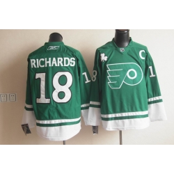 NHL Philadelphia Flyers 18 Richards St Patty's Day Green Jersey