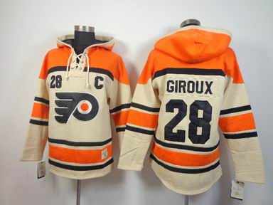 NHL Philadelphia Flyers 28 Giroux beige hooded sweatshirt