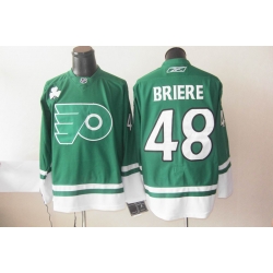 NHL Philadelphia Flyers 48 Briere St Patty's Day Green Jersey
