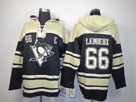 NHL Pittsburgh Penguins 66 Lemieux black Hoodies Jersey