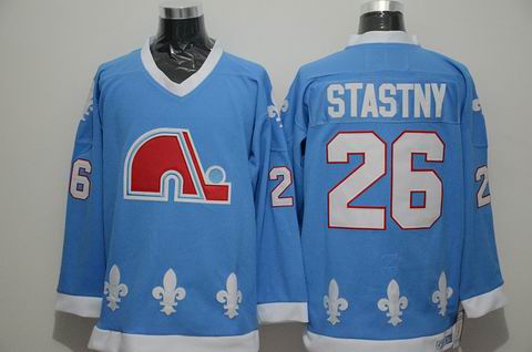 NHL Quebec Nordiques 26 Stastny light blue jersey