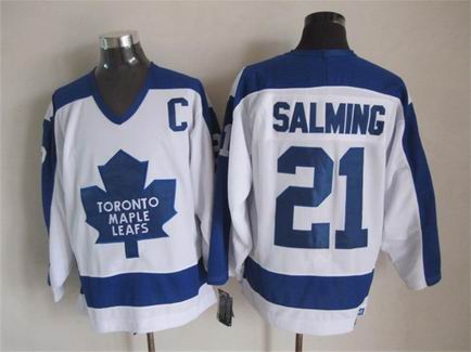 NHL Toronto Maple Leafs 21 Salming white jersey